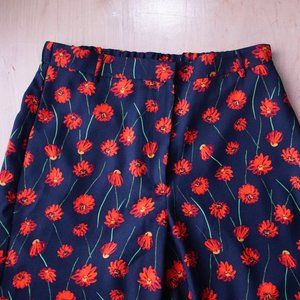H&M Red Flower Print Palazzo Trousers US 12